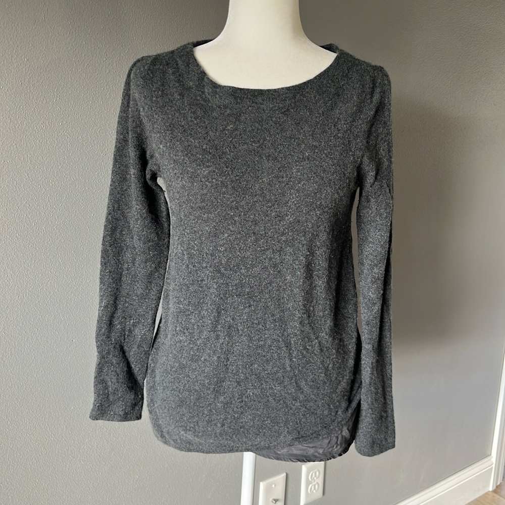 Garnet Hill Gray Cashmere Silk Sweater